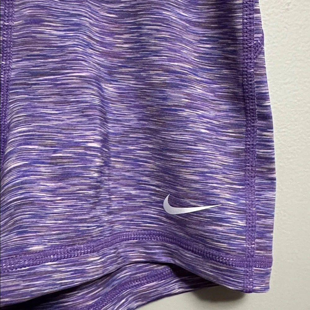 Nike Pro Women's Tight Fit High Rise 3” Heathered Purple Athletic Shorts Small - Picture 5 of 7